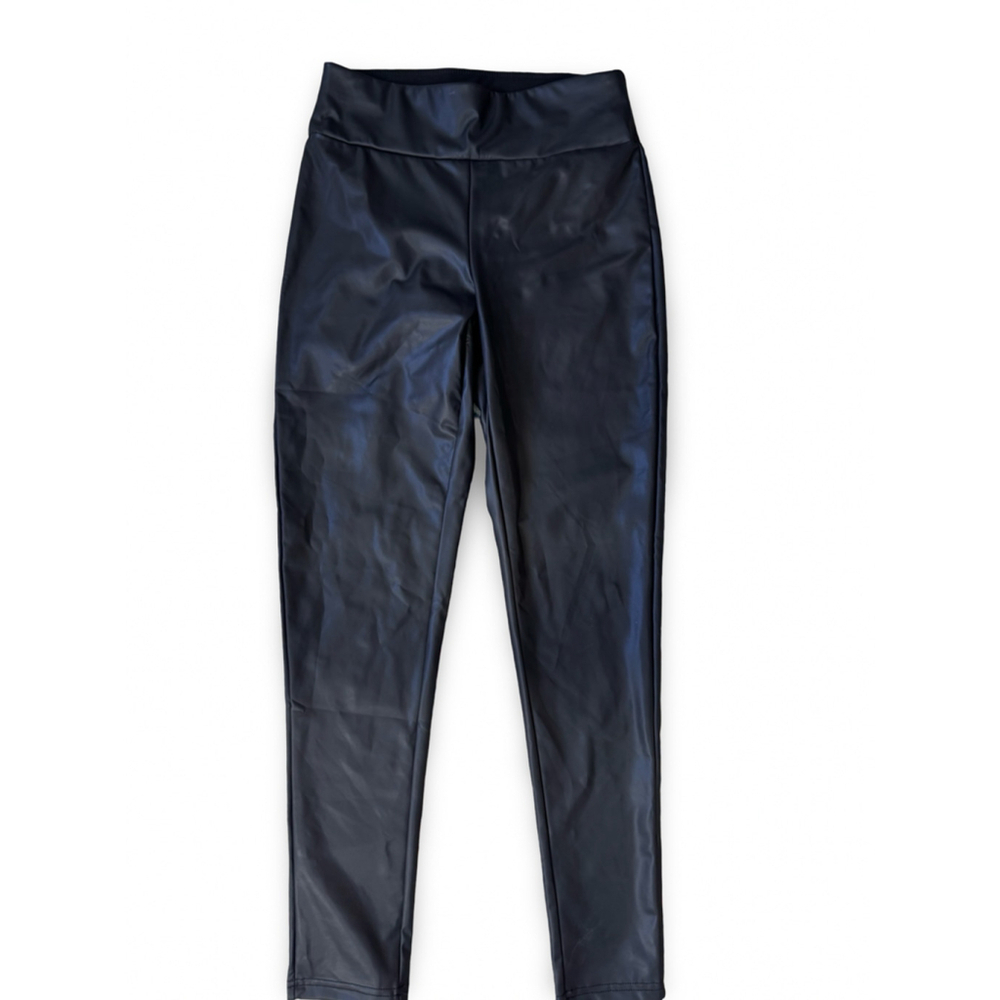 Maze Black Faux Leather High-Waisted Leggings - Size Small